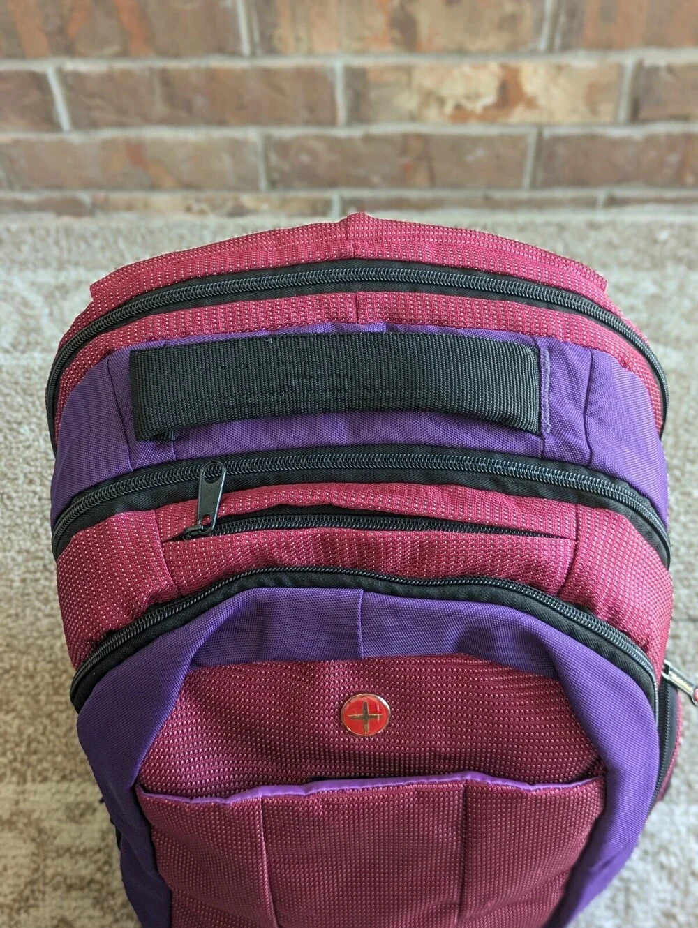 SWISSGEAR Laptop Backpack Y2K Travel Bag Purple Maroon Tech Padded School Daybag